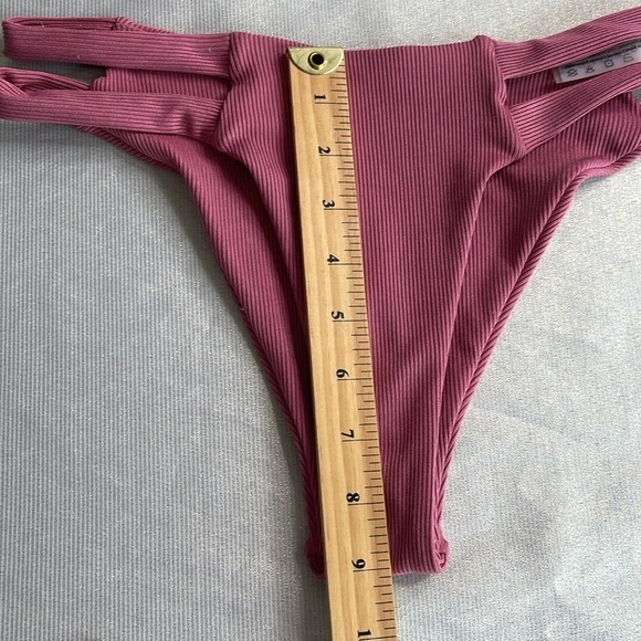 Zaful Cheeky Dusty Rose Pink Ribbed Bikini Bottom Cutout Sides Lined S 4 - Picture 6 of 7